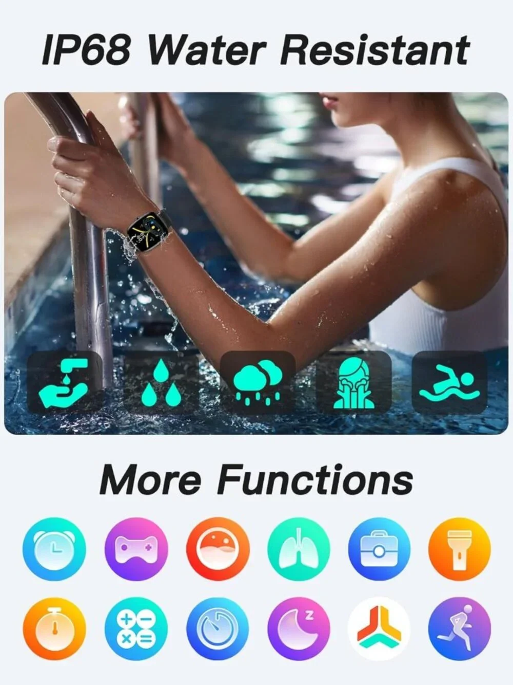 1.8” Fitness Tracker Watch - No Bluetooth/App Needed, Activity & Health Monitor